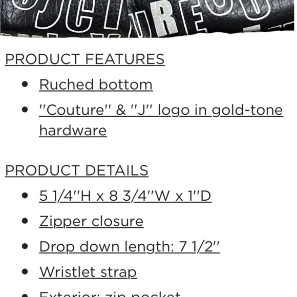 Juicy Couture Ruched Wristlet, Vintage, Multiple storage areas, Style JC 700 - Picture 11 of 12